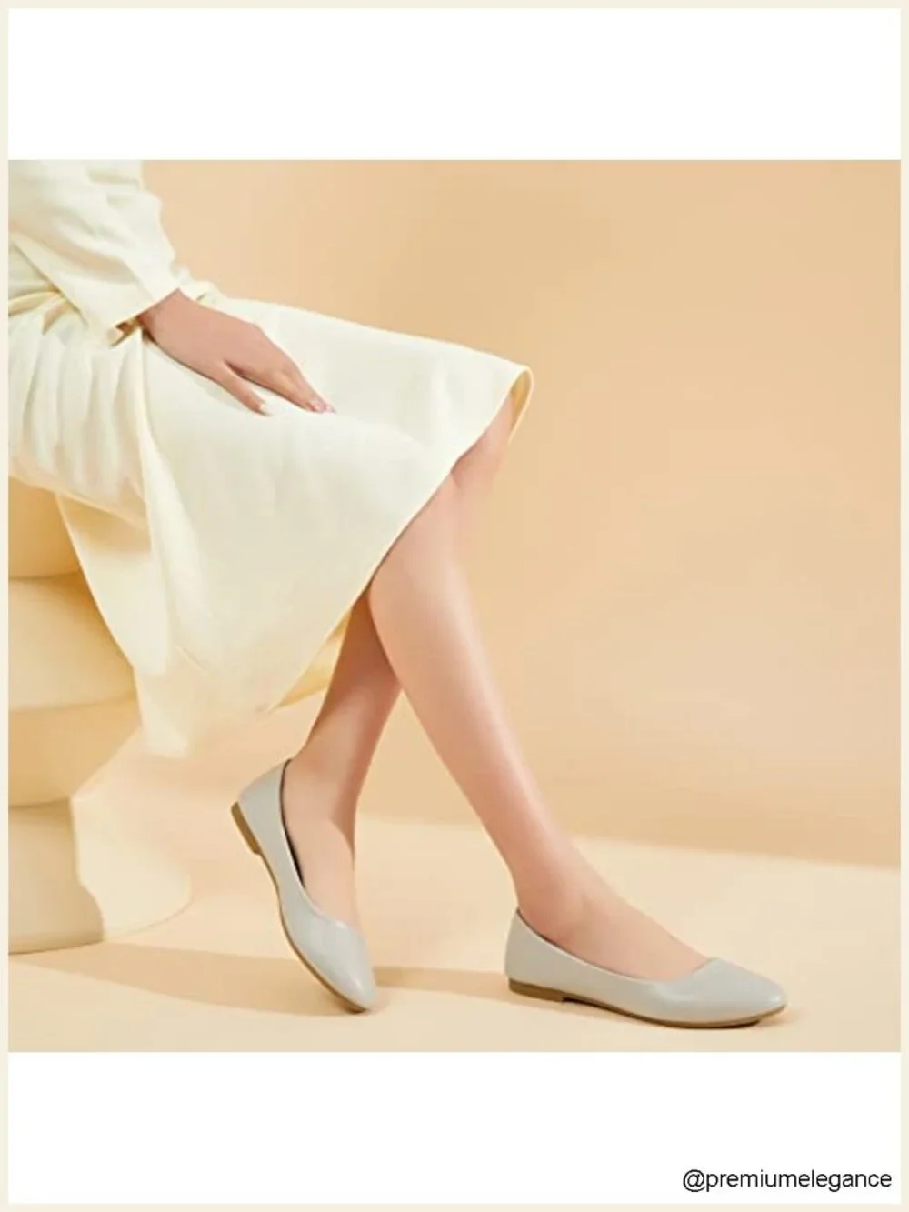PU Leather Ballet Flats Comfortable Slip On Shoes